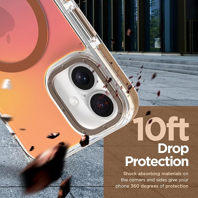 MOWIME Magnetic Case for iPhone 16 Plus [Compatible with Magsafe] [Cute Fashion Fluorescent Design] [1 Screen Protector] Slim Translucent Matte Case for iPhone 16 Plus 6.7" 2024, Desert