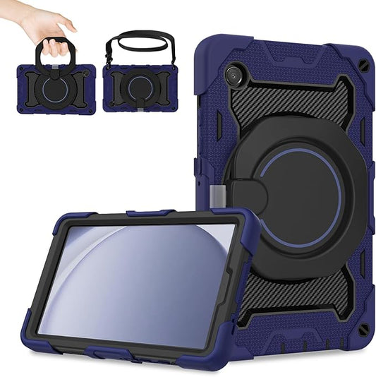 ROISKIN Case for Samsung Galaxy Tab A9 (8.7 Inch) with HD Screen Protector & Shoulder Strap,Kids Friendly Samsung Tablet A9 SM-X110/X115/X117 Case with 360 Kickstand |15ft Drop Protection, Heavy Duty|
