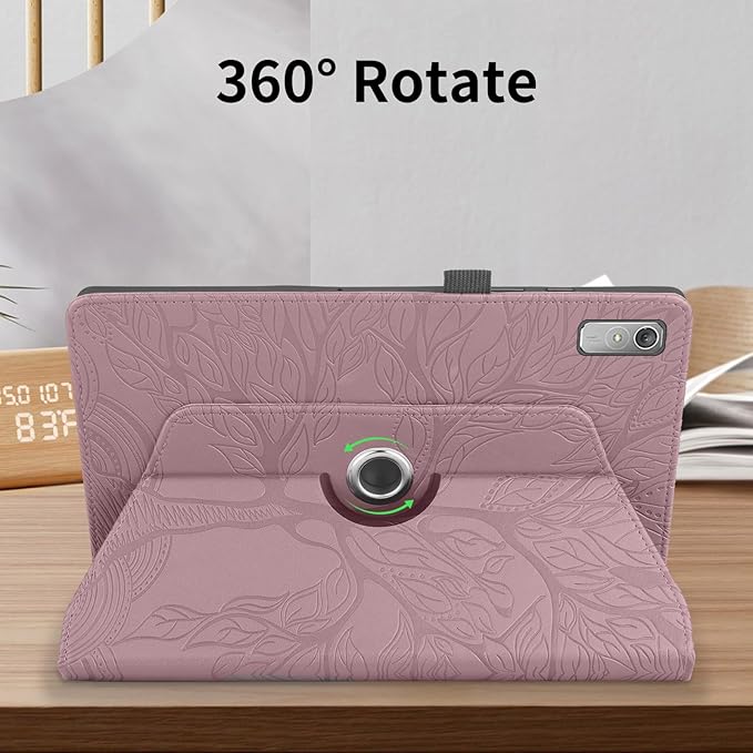 Rotating Case for Lenovo Tab P11 2nd Gen/Xiaoxin Pad Plus 2023 11.5" TB350FU/TB350XU PU Leather Cover Lightweight Flip Stand Shell for Lenovo Tab P11 2nd Gen 11.5 inch Tablet-Rose Gold