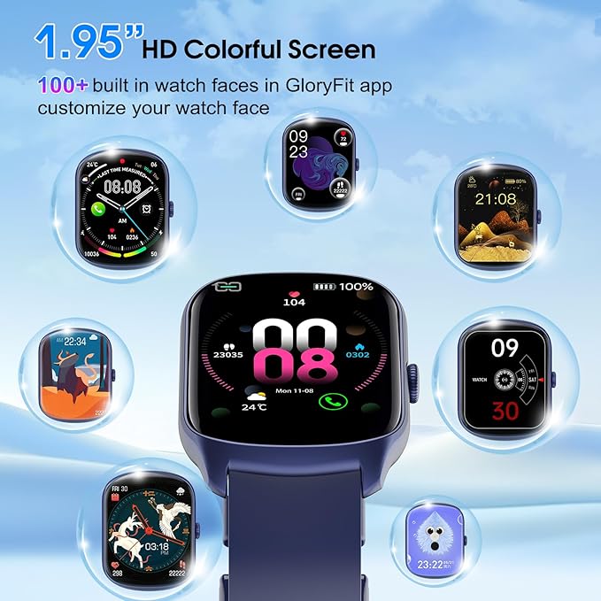 Smart Watch for Men Women, 1.95"HD Curved Screen Smartwatch (Dial/Answer Calls), Heart Rate Sleep Monitor Fitness Smartwatch, 112+Sports Modes Activity Trackers,IP68 Waterproof Watches for Android iOS