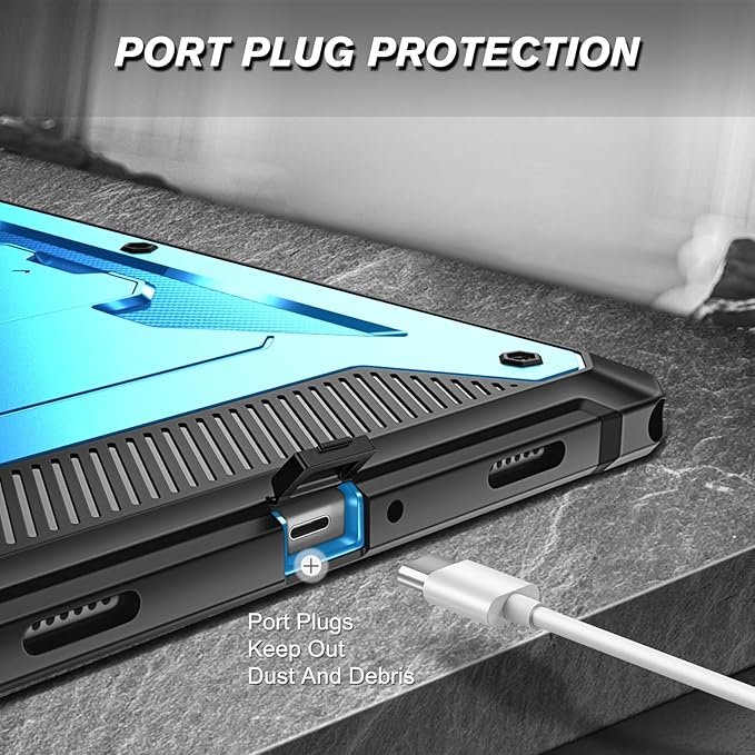 Fintie Shockproof Case for Samsung Galaxy Tab A9 Plus/A9+ 5G 11 Inch 2023 Model (SM-X210/X216/X218), Tuatara Rugged Unibody Hybrid Bumper Kickstand Cover Built-in Screen Protector, Blue