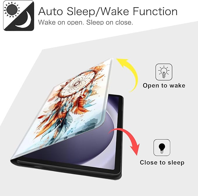 Case for Samsung Galaxy Tab A9 8.7-Inch 2023, Slim PU Leather Stand Cover with Auto Wake/Sleep, Multi-Angle Viewing & Shockproof, Dreamcatcher