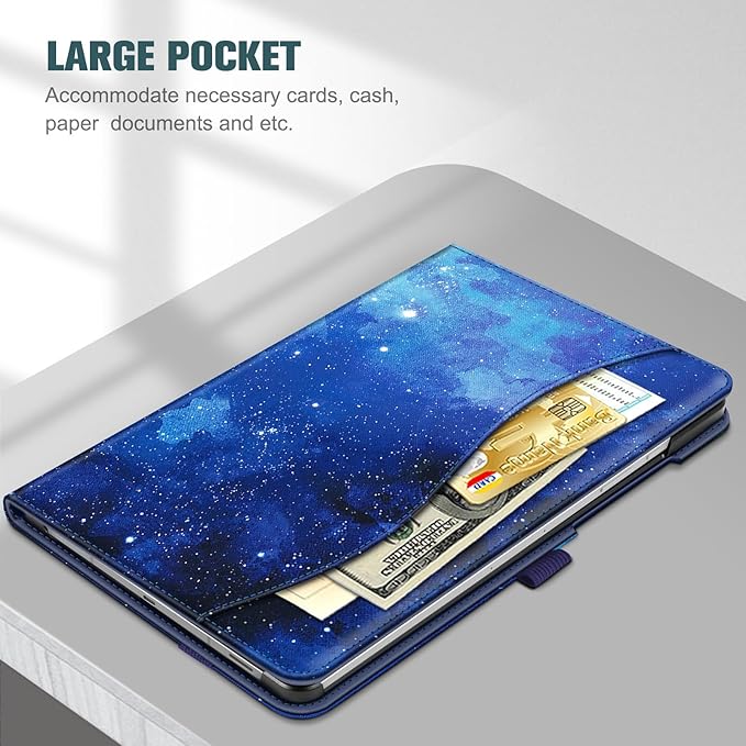 Fintie Case for Samsung Galaxy Tab S10 Lite/ S10 FE/ S9 FE 5G 10.9 Inch/Tab S9 11 Inch with S Pen Holder, Multi-Angle Viewing Protective Cover with Pocket, Auto Sleep/Wake, Starry Sky