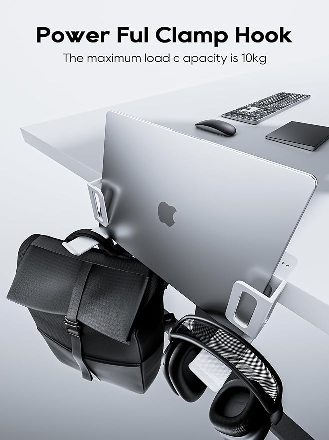 NODOCA Vertical Laptop Stand, MacBook/PC Stand with Headphone Holder, Desk Side Storage Rack for MacBook/Surface/Samsung/HP/Dell/Chrome Book - Black