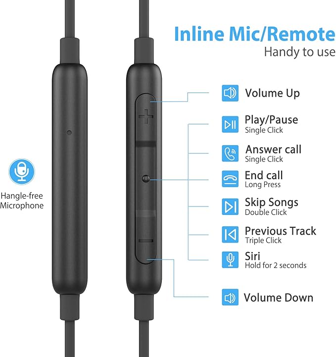 Lightning Headphones Earphones Magnetic Earbuds in-Ear MFi Certified with Microphone Controller for Sports Workout Compatible with iPhone 14/13/12/11/Pro Max/Xr/Xs Max/X Black