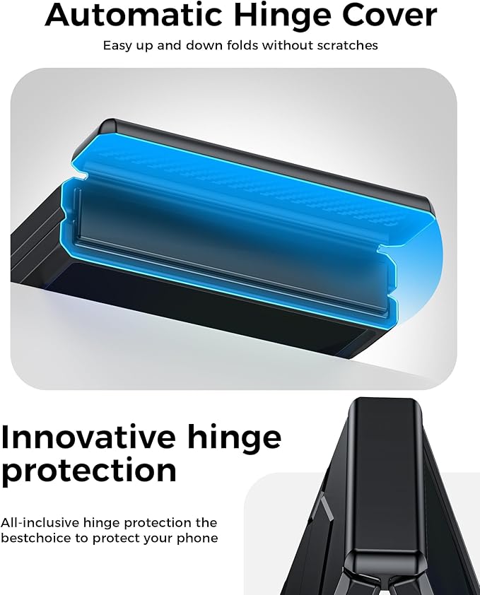 for Samsung Galaxy Z Flip 7 Case,Built-in Privacy Screen Protector&Hinge Protection Shockproof All-Inclusive Smartphone Cover for Samsung Galaxy Z Flip 7(Black)