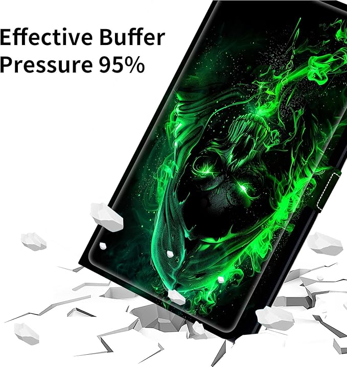 for Lenovo Tab M9 Case,9 inch Tablet Cover, Magnetic Closure Travel Portable Protective Case with 360 Degree Rotating Stand for Lenovo Tab M9 TB-310FU 2023-Green Skull