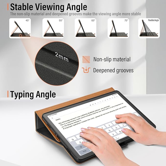 Handmade Case for Samsung Galaxy Tab A9 Plus/A9+ 5G Tablet 11 Inch 2023 SM-X210/SM-X216/SM-X218u with Pocket,Multi Angles,Magnetic Closure,Vegan Leather Folio Cover,Auto Sleep/Wake,Brown