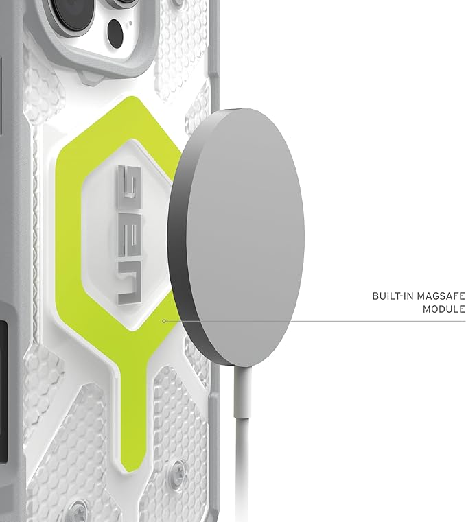 URBAN ARMOR GEAR UAG Designed for iPhone 16 Pro Max Case 6.9" Pathfinder Clear - Compatible with MagSafe Charging Rugged Shockproof Anti-Slip Military Grade Protective Cover, Active Neon