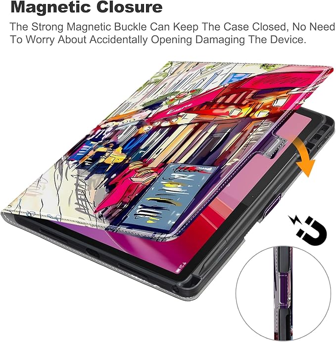for Lenovo Tab M11 Case with Pen Holder,Ultra Slim Magnetic Cover for Lenovo Tab K11 LTE Tablet Case Kids,Streets