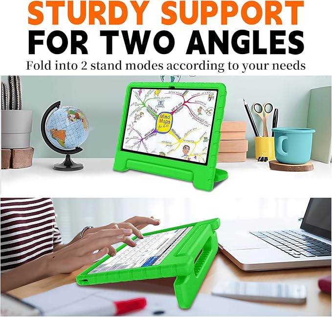 for Lenovo Tab M11 Case with Rotating Handle Stand, New Kids Heavy Duty Shockproof Cover for Lenovo Tab M11/Tab K11 LTE 11" 2024, Green