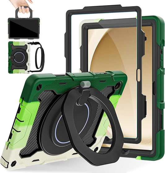 ROISKIN Case for Galaxy Tab A9 Plus 5G/ A9+ 11 Inch with HD Screen Protector & Shoulder Strap,Heavy Duty Military Case for Samsung Galaxy A9 Plus SM-X210/X216/X218 - Rotating Stand for Kids