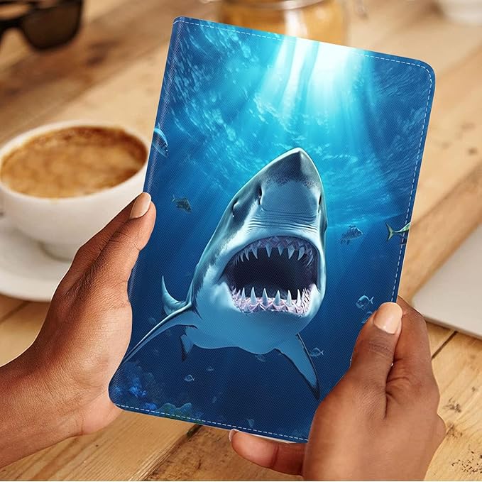 Case for Samsung Galaxy Tab A9 Plus 11 Inch 2023 Model (SM-X210/X216/X218), Slim Lightweight PU Leather Stand Cover with Auto Wake/Sleep, Great White Shark