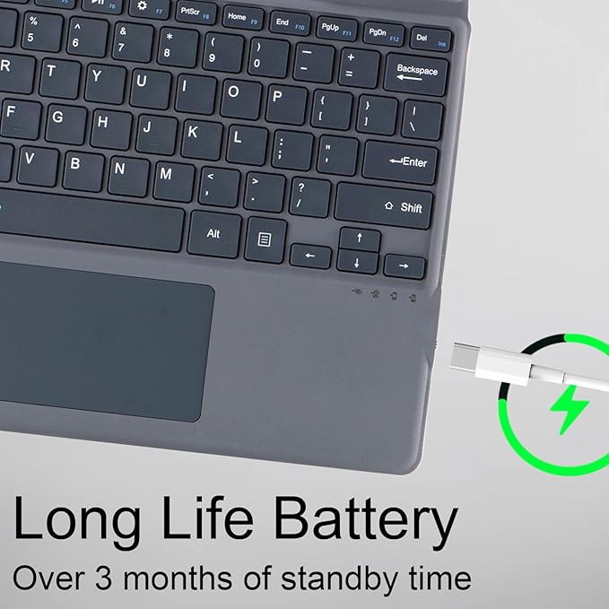 mobee Type Cover for Microsoft Surface Pro 13 inch, Compatible with Surface Pro 13"(11th Edition) / Pro 11 / Pro 10 / Pro 9 / Pro 8 / Pro X, Slim Keyboard with Trackpad Mouse, Backlit, & Pen Holder