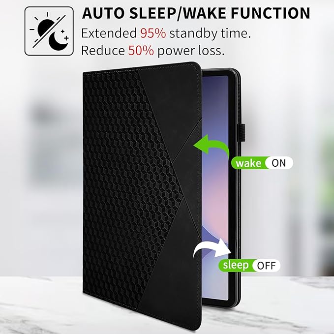 Case for Samsung Galaxy Tab S10 Plus 2024/ S9 FE Plus 5G 12.4 Inch 2023 with Pocket 360° Rotating Multi-Angle Stand Cover Auto Wake/Sleep PU Leather Business Folio Protective Cases, Black