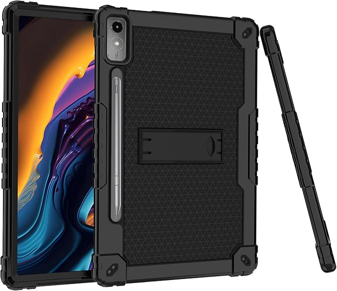 Case for Lenovo Tab P12 12.7 Inches Tablet Case,Heavy-Duty Drop-Proof Shockproof Hybrid Kids Protective Case for Lenovo tab P12/Xiaoxin Pad Pro 12.7" Tablet Case TB370FU/TB371FC (Black/Black)
