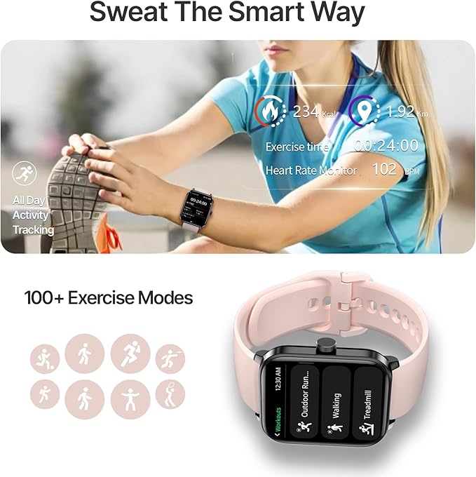 Smart Watch for Women(Answer/Make Call), 2025 New Smartwatch 1.83" HD Fitness Watch with GPS Built-in, 100+ Sport Modes, Heart Rate SpO2 Sleep Monitor, IP68 Waterproof Activity Tracker for Android iOS