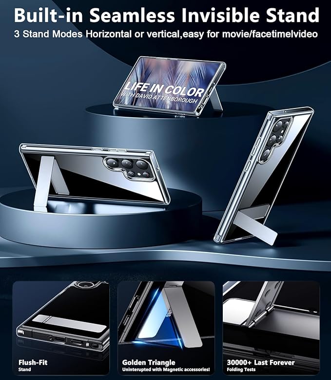 Red2Fire for Samsung Galaxy S24 Ultra Case, [Military Grade Drop Protection] Non-Slip Heavy Duty Full Body Shockproof Protection Phone Case for S24 Ultra Case 6.8 inch, Clear