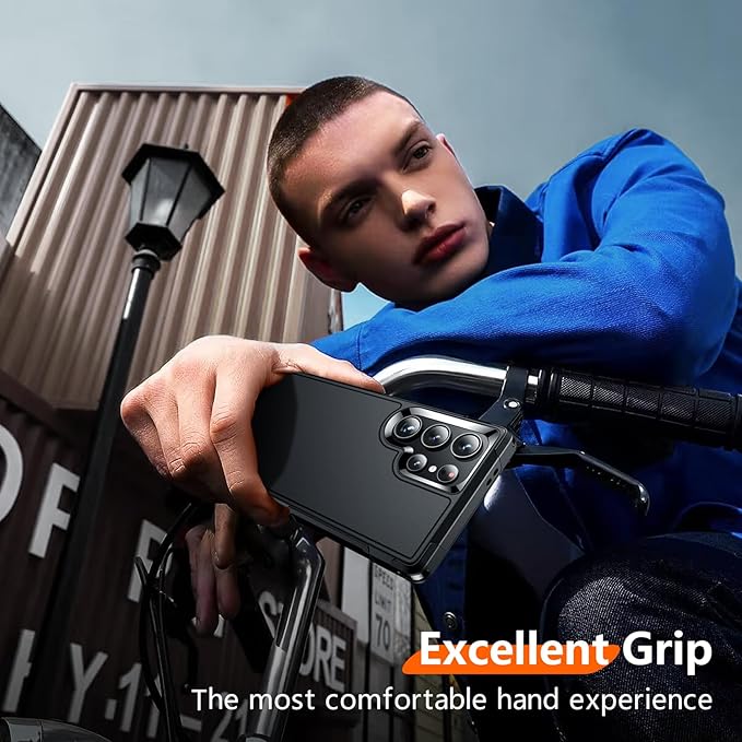 Red2Fire for Samsung Galaxy S24 Ultra Case, with 2Pcs [Tempered Glass Screen Protector+Camera Protector][Military Grade Shockproof] Heavy Duty Full Body Protection Phone Case for S24 Ultra Case,Black