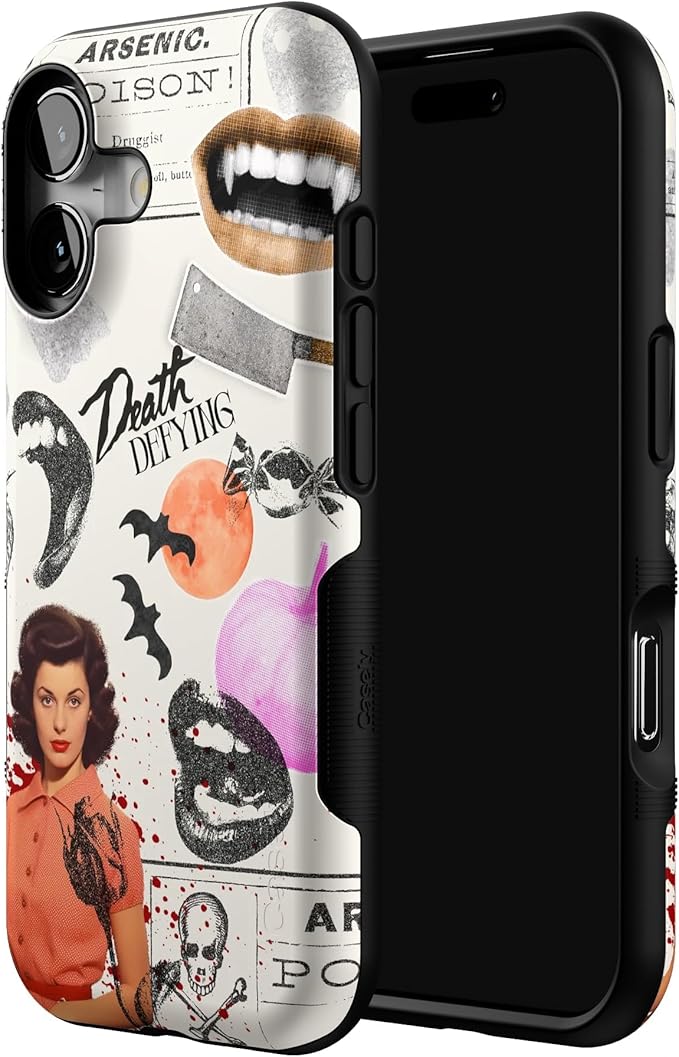 Casely iPhone 17 Case | If You Dare | Horror Collage | Bold Protective Design | Compatible with MagSafe