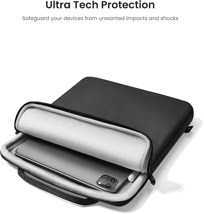tomtoc Light-B19 Slim 11 Inch Tablet Sleeve Bag for 2025 11-inch iPad A16, iPad Air M3, iPad Pro M4/M2/M1, iPad Air M2 2024, iPad 10/9, Light Shoulder Bag with Acessories Storage, Eco-Friendly Fabric