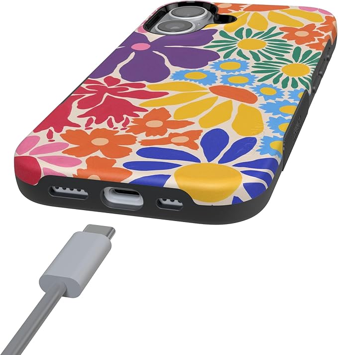 Casely iPhone 17 Case | Flower Patch | Multi-Color Floral | Compatible with MagSafe | Bold Protective Design