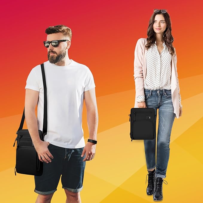 13-14 Inch Laptop Sleeve, Compatible with MacBook Pro 14 (M4–M1), MacBook Air 13/15 (M3/M2), Surface Laptop 4/5, iPad Pro 12.9 (6th–3rd Gen), & More – Waterproof Case with Handle