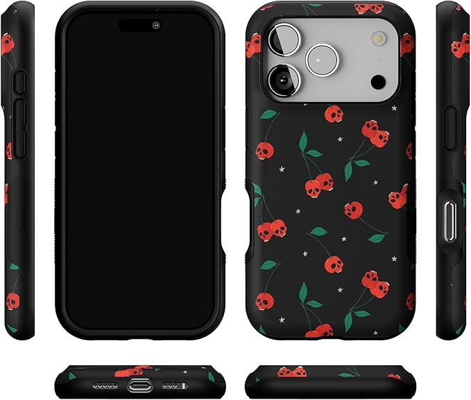 Casely iPhone 17 Pro Case | Sweet Revenge | Cherry Skulls | Bold Protective Design | Compatible with MagSafe