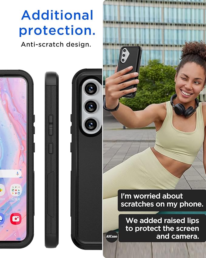 AICase for Samsung Galaxy S25 Plus Case,3-Layer Heavy Duty Pocket-Friendly Rugged Durable Military Grade Protection Shockproof/Drop Proof/Dust Proof Protective Cover for Galaxy S25 Plus 2025_1