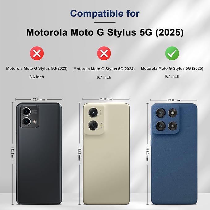 Jasonyu Flip Wallet Case for Moto G Stylus 5G (2025),Leather Magnetic Folio Cover with Card Holder,Kickstand - TPU Shockproof Durable Protective Phone Case,Blue