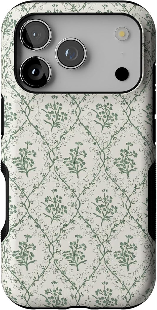 Casely iPhone 17 Pro Case | Sage Tapestry | Floral Vines | Bold Protective Design | Compatible with MagSafe