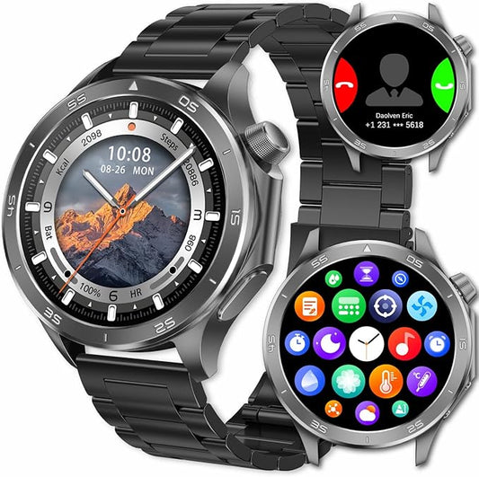 Smart Watch for Men, GPS Sports Mens Smartwatch, 1.53" HD Screen IP67 Waterproof, Answer/Make Call, Heart Rate Monitor, Sleep Tracking, Fitness Tracker, Compatible for Android iOS (Black X2Max)