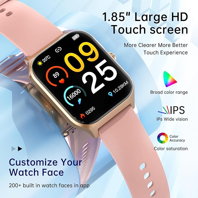 Smart Watch for Women Fitness Tracker: Waterproof Make/Answer Call Smart Watches for Women Running Digital Mens Watches Step Smartwatch Android Phones iPhone Samsung Compatible Heart Rate Monitor