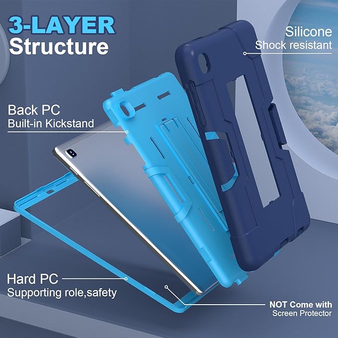 Tablet Case for Samsung Galaxy Tab A7 Lite Case 2021, Tab A7 Lite 8.7 Inch Case 3 in 1 Heavy Duty Rugged Shockproof Kickstand Protective Cover for Samsung Galaxy Tab A7 Lite 8.7 SM-T220/T225