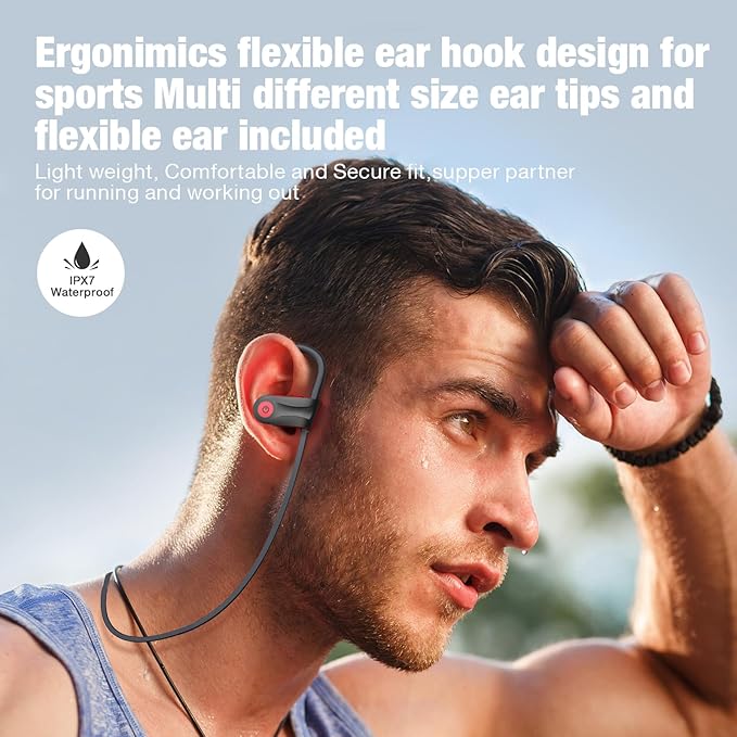 Boean Wrokout Headphones Bluetooth Headphone with Mic Bluetooth 5.3 Technology with Stereo Sound Deep Bass 16 Hrs Playback Running Headphones IPX7 Rating for Sports