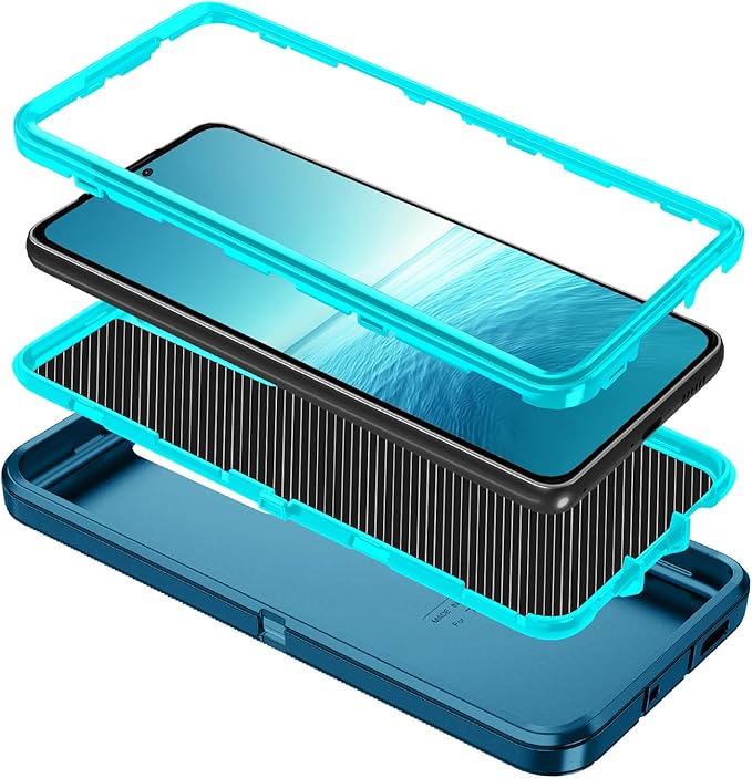 for Galaxy S25 FE 5g Case,Shockproof Dropproof Dustproof 3-Layer Full Body Protection Rugged Heavy Duty High Impact Hard Cover Case for Galaxy S25 FE,Turquoise