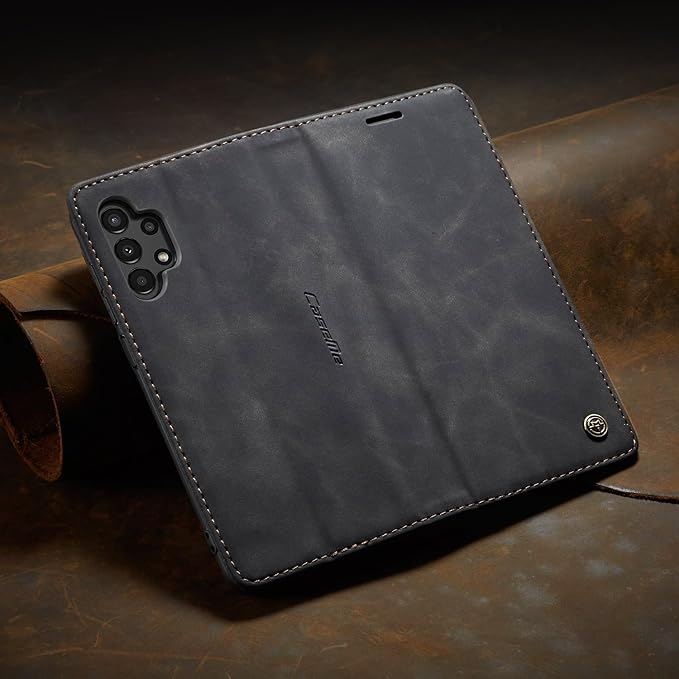 for Samsung Galaxy A13 4G/5G Case, Flip Wallet Leather Case with Card Holder Magnetic Closure Shockproof Kickstand Protective Phone Cases Cover for Samsung Galaxy A04s,Black