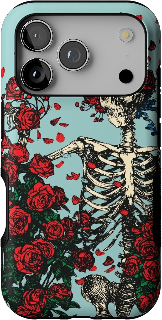 Casely iPhone 17 Pro Case | Forever Grateful | Grateful Dead Skeleton Floral | Bold Protective Design | Compatible with MagSafe