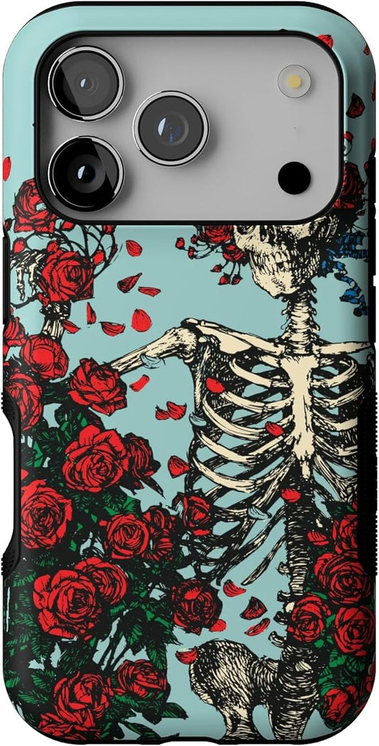 Casely iPhone 17 Pro Case | Forever Grateful | Grateful Dead Skeleton Floral | Bold Protective Design | Compatible with MagSafe