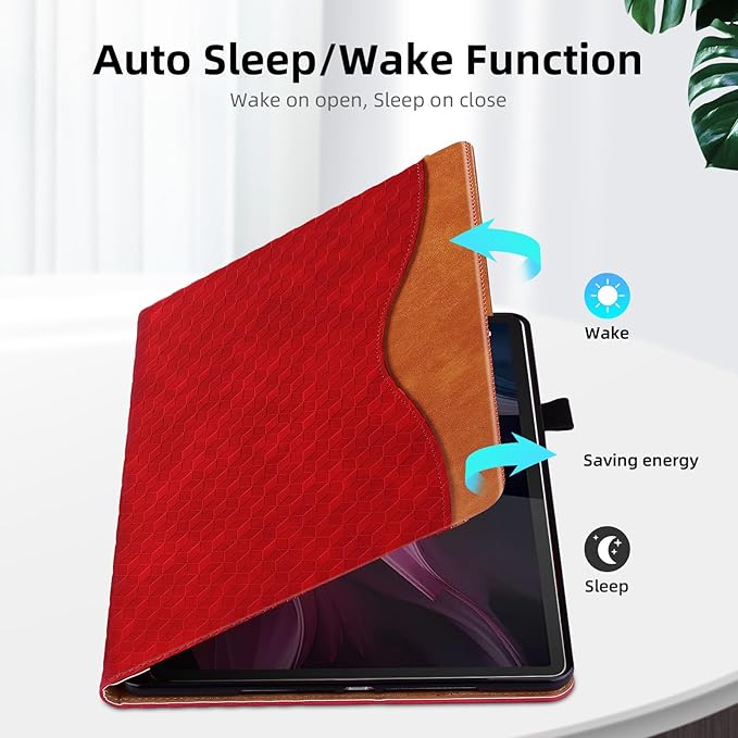 Case for Lenovo Tab K11 Plus 11.45 inch 2024 Released,PU Leather Tablet Folio Case for Lenovo Tab K11 Plus with Card Holder,Multi-Angle Stand - Brown