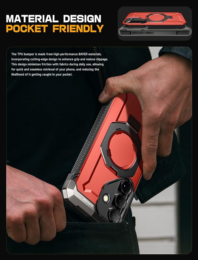 SUPCASE for Samsung Galaxy S25 Case with Stand (Unicorn Beetle Grip), [Compatible with MagSafe] [Military-Grade Drop Protection] Heavy Duty Shockproof Magnetic Phone Case for Galaxy S25 6.2", Ruddy