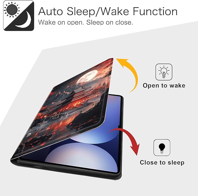 Case for Samsung Galaxy Tab S10 Ultra/Galaxy Tab S9/S8 Ultra 14.6-Inch, Slim PU Leather Stand Cover with Auto Wake/Sleep, Multi-Angle Viewing & Shockproof, Ancient Buildings