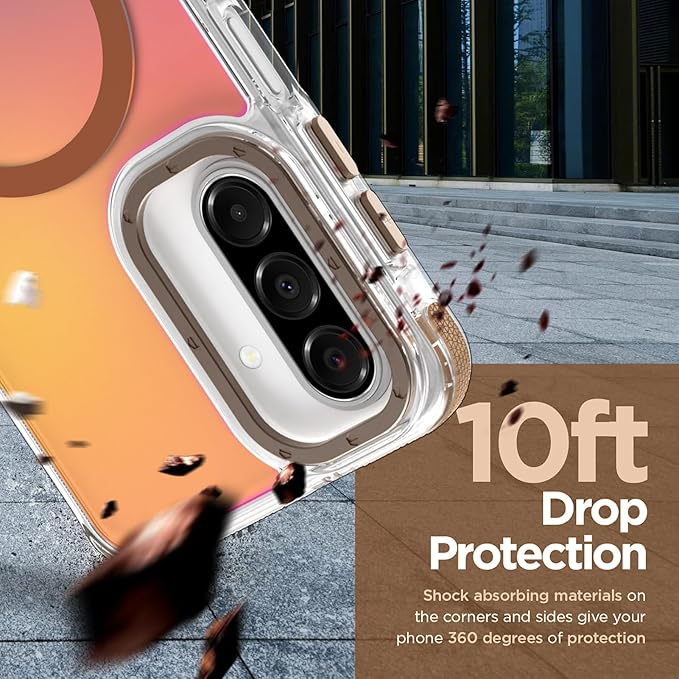 MOWIME Magnetic Case for Samsung Galaxy A17 5G [Compatible with Magsafe] [Cute Fashion Fluorescent Design] [1 Screen Protector] Slim Translucent Matte Case for Galaxy A17 5G 6.7", Desert