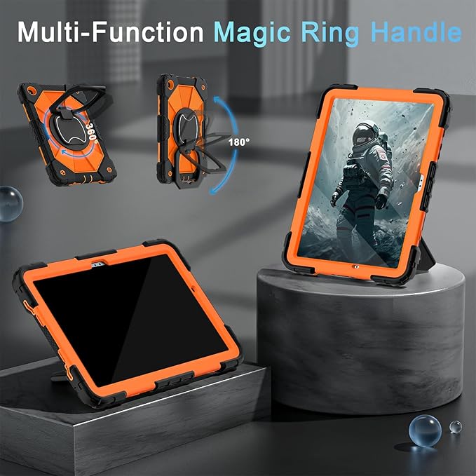 Case for Galaxy Tab A9 Plus 11 Inch Heavy Duty Cases for Samsung Galaxy A9+ (SM-X210/X216/X218) Tablet Case with Screen Protector 360 Rotating Stand Shoulder Strap Pen Holder