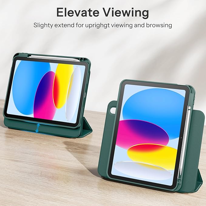 SPARIN Case for iPad A16 11th/10th Generation 2025/2022 (11"/10.9") with Pencil Holder, Magnetic Detachable Hybrid Stand, Portrait/Landscape Angle, Auto Wake/Sleep-Midnight Green