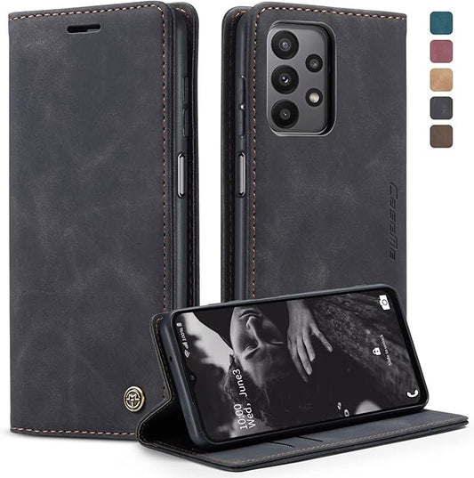 for Samsung Galaxy A23 5G/4G Case, Flip Wallet Leather Case with Card Holder Magnetic Closure Shockproof Kickstand Protective Phone Cases Cover for Samsung A23,Black