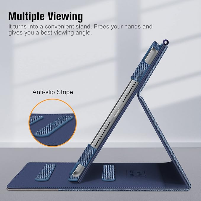 Fintie Case for iPad 9th / 8th / 7th Generation (2021/2020/2019) 10.2 Inch - [Corner Protection] Multi-Angle Viewing Stand Cover with Pocket & Pencil Holder, Auto Sleep Wake, Denim Indigo