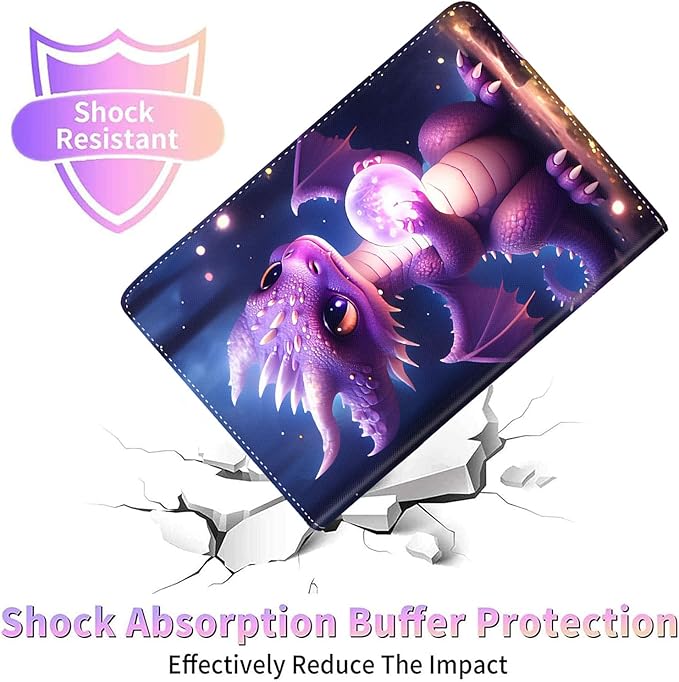 Case for Galaxy Tab A9 Plus ， Auto Sleep/Wake Multi-Angle Viewing Slim Folio Stand Cover for Samsung Galaxy Tab A9+/A9 Plus 11 Inch 2023 (SM-X210/X216/X218), Purple Dragon Baby