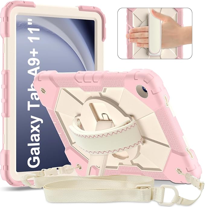 for Samsung Galaxy Tab A9 Plus 11 Inch 2023 (SM-X210/X216/X218), Heavy Duty Hard PC Soft Silicone Shockproof Rugged High Impact Protective Kickstand Case for Samsung A9 Plus Tablet 11 Inch 2023