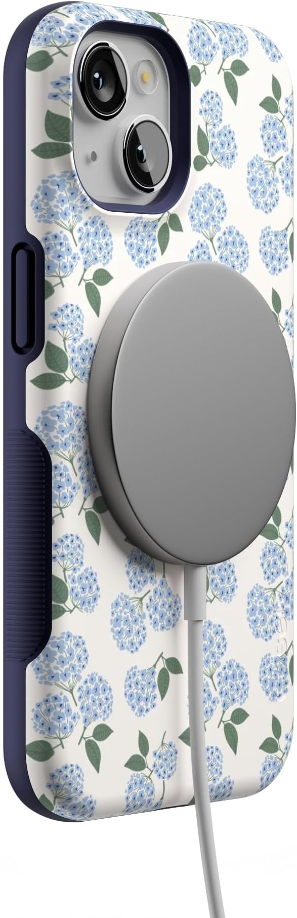 Casely iPhone 14 Case | Nantucket Cottage | Blue Hydrangea | Compatible with MagSafe | Bold Protective Design